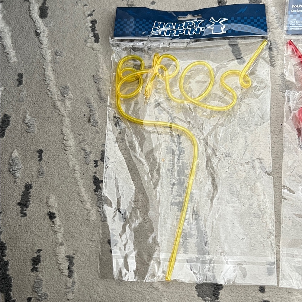 Dutch Bros Fun Straw Set - Yellow, Red, Blue - Picture 2 of 4